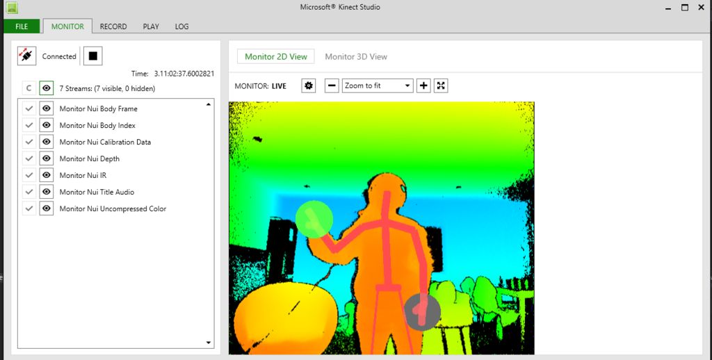 Kinect Studio Interface